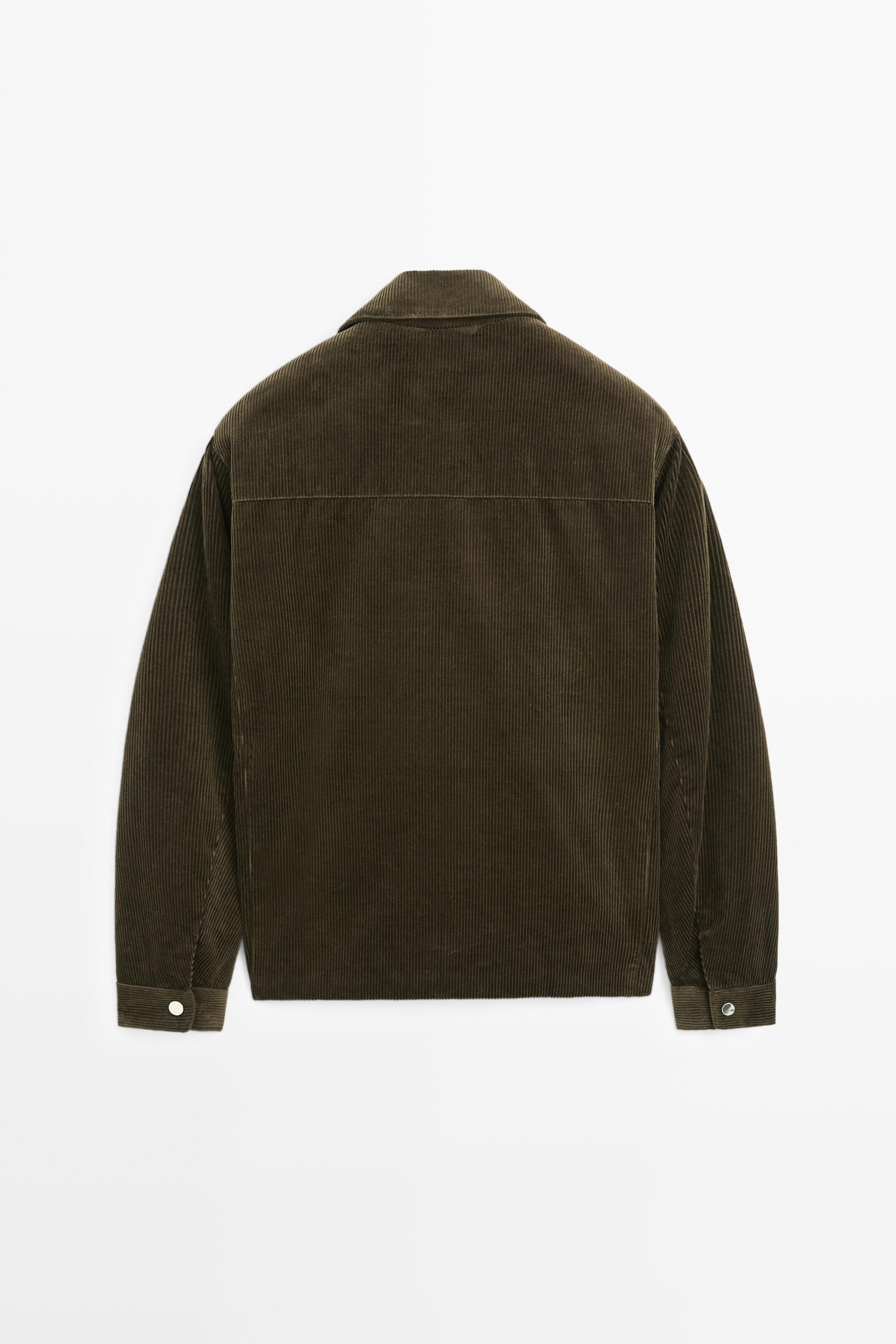 Corduroy jacket with placket detail